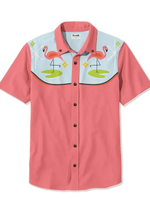 Succubus Gents Atomic Flamingo Shirt Pink