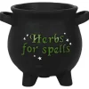 Succubus Herbs For Spells Cauldron Plant Pot Large Black