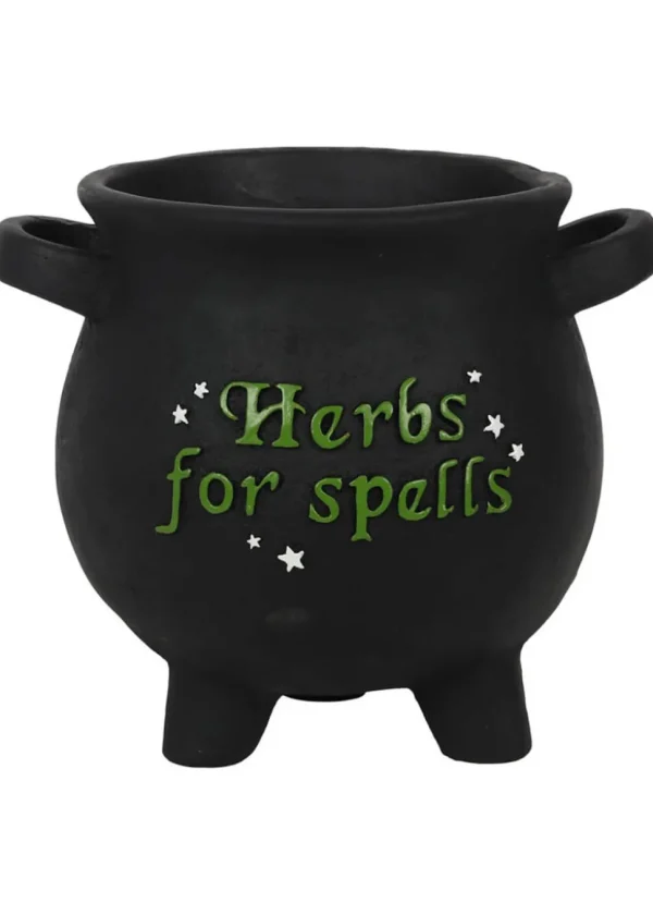 Succubus Herbs For Spells Cauldron Plant Pot Large Black