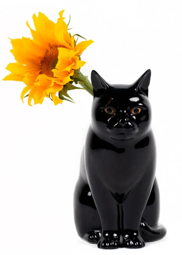 Succubus Home Animal Lucky Cat Small Vase Black