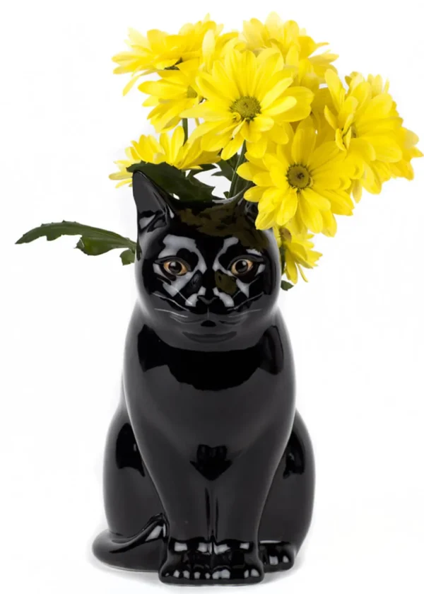 Succubus Home Animal Lucky Cat Large Vase Black