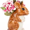 Succubus Home Animal Wood Mouse Vase Brown