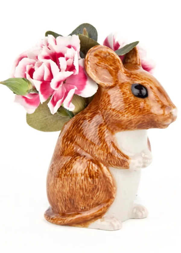 Succubus Home Animal Wood Mouse Vase Brown