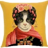 Succubus Home Frida Cat Cushion Cover Yellow