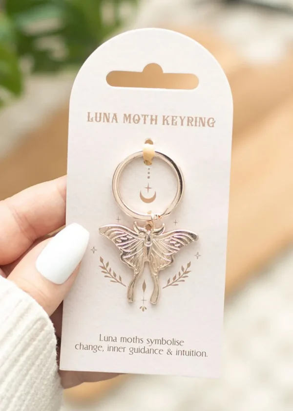 Succubus Home Light Luna Moth Keychain Gold
