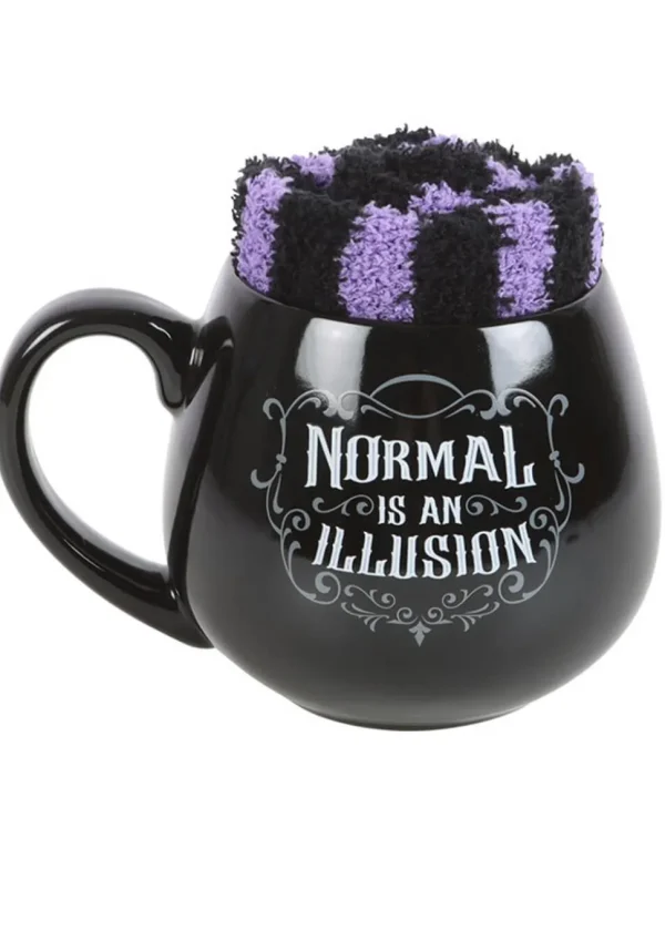 Succubus Home Normal Is An Illusion Set Mug With Socks Black