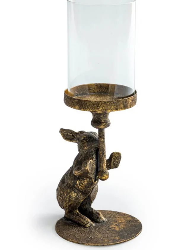 Succubus Home Rabbit Candle Holder Antique Gold