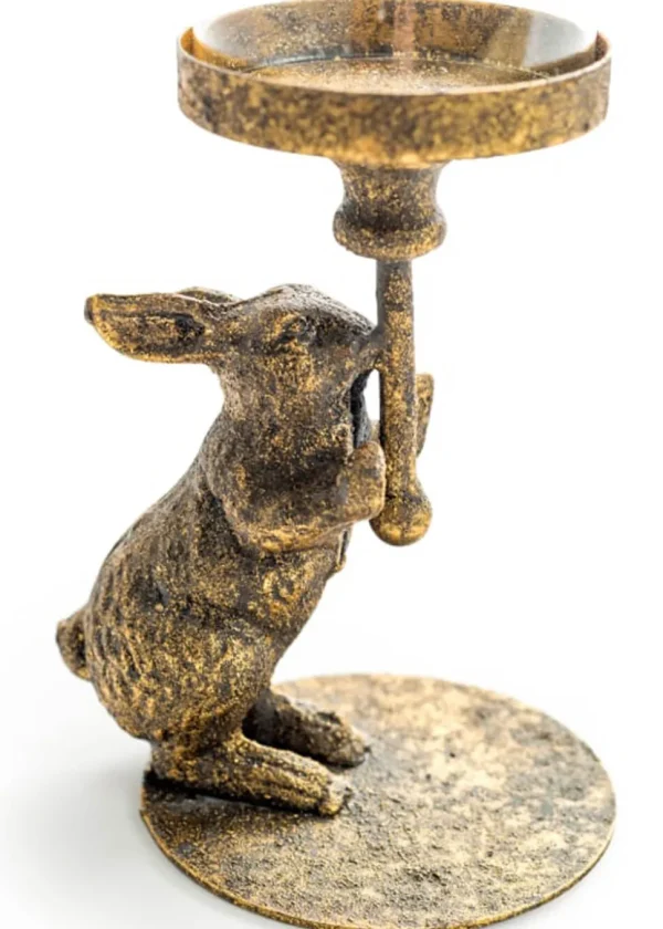 Succubus Home Rabbit Candle Holder Antique Gold