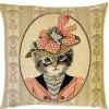 Succubus Home Victorian Cat Cushion Cover Pink