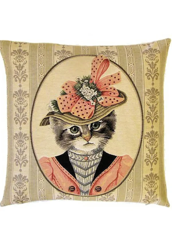 Succubus Home Victorian Cat Cushion Cover Pink