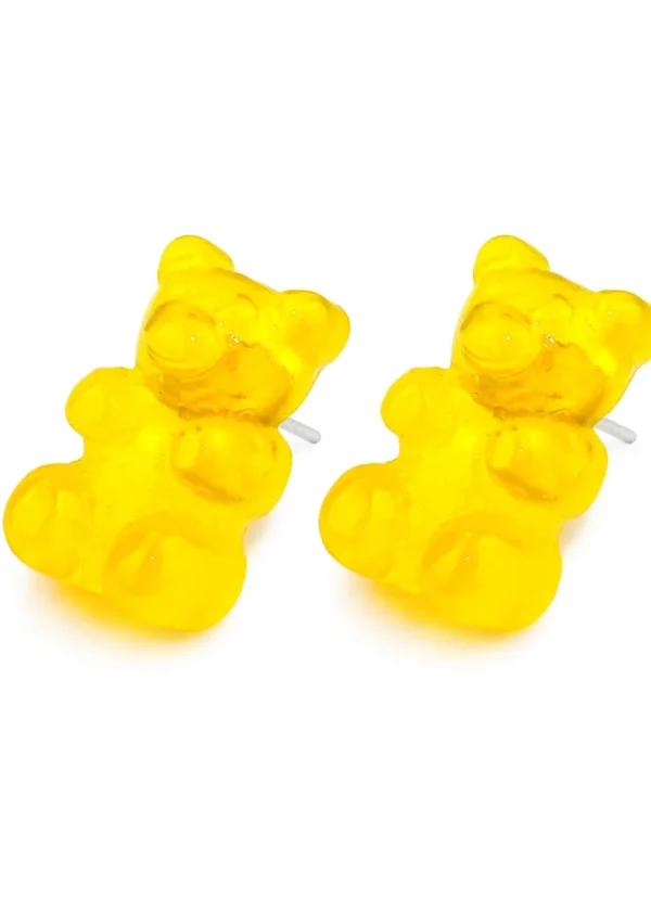 Succubus Jewels Gummy Bear Stud Earrings Yellow