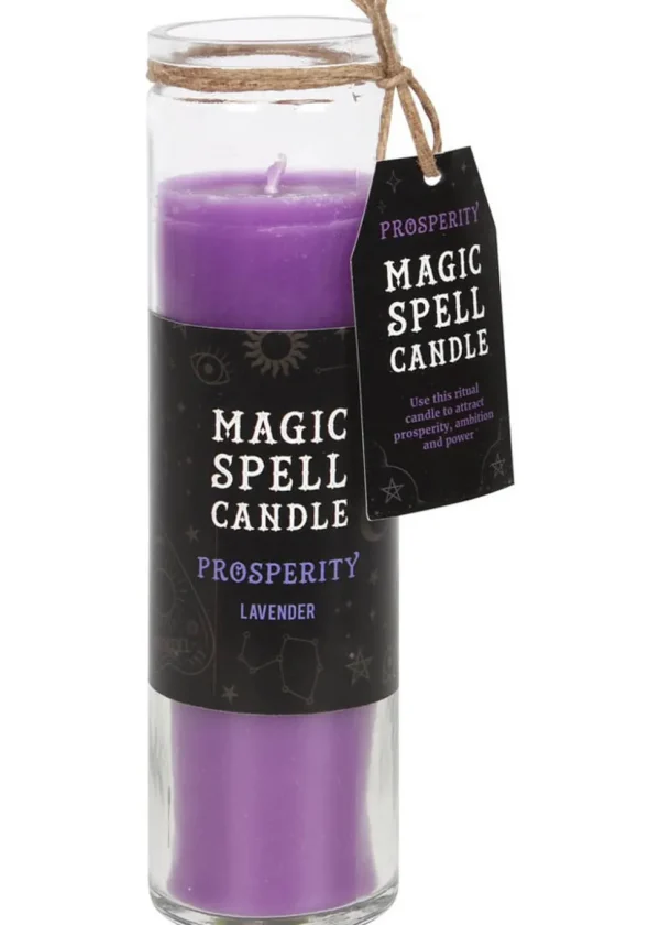 Succubus Prosperity Spell Candle in Glass Lavender