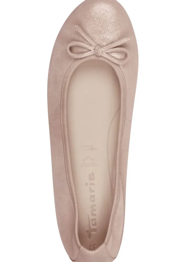 Tamaris Audrey Pearl Leather Ballerinas Pink