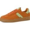 Tamaris Brenna Leather 70's Sneakers in Orange