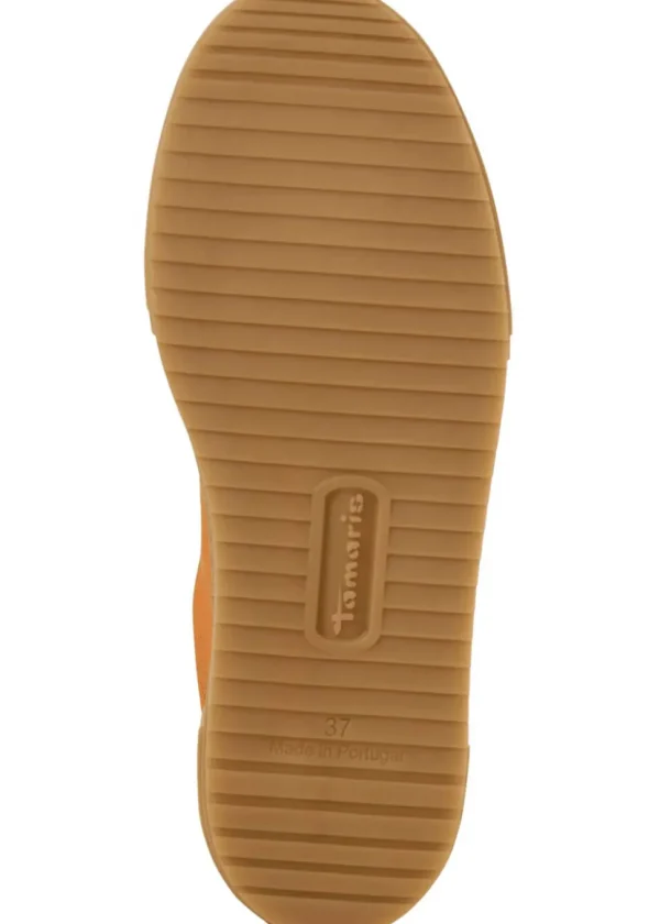 Tamaris Brenna Leather 70's Sneakers in Orange