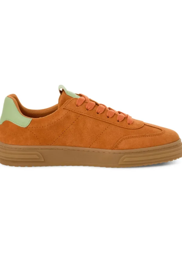 Tamaris Brenna Leather 70's Sneakers in Orange
