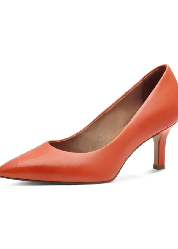 Tamaris Carrie Leather Pumps Orange