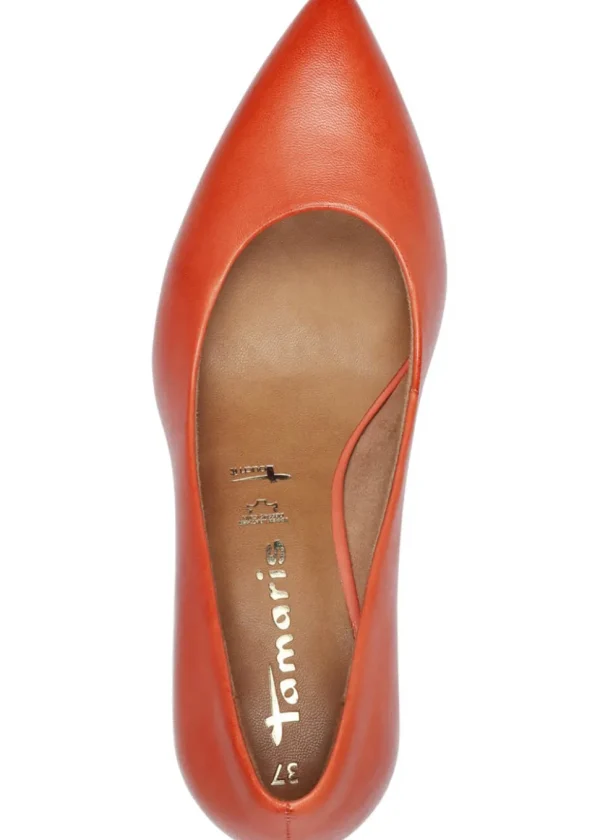 Tamaris Carrie Leather Pumps Orange