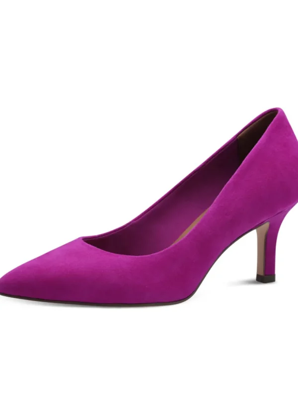 Tamaris Carrie Leather 50's Pumps Dark Pink