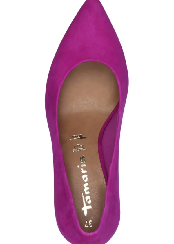 Tamaris Carrie Leather 50's Pumps Dark Pink