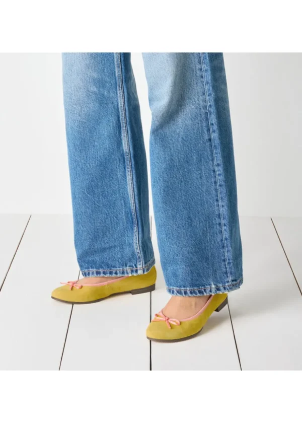Tamaris Claire Leren Ballerina's Yellow