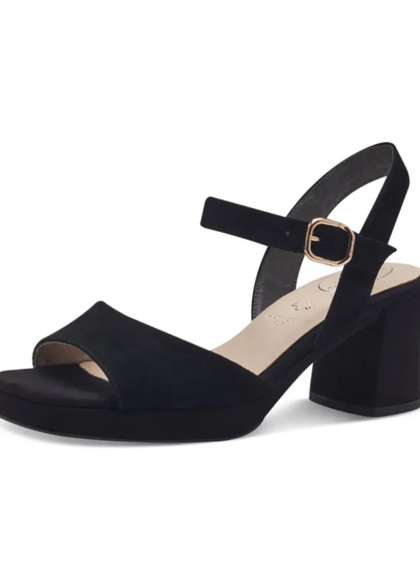 Tamaris Comfort Alexis Leather Suede 50's Sandals Pumps Black