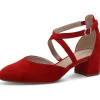 Tamaris Comfort Annabelle Suede Leather Pumps Red