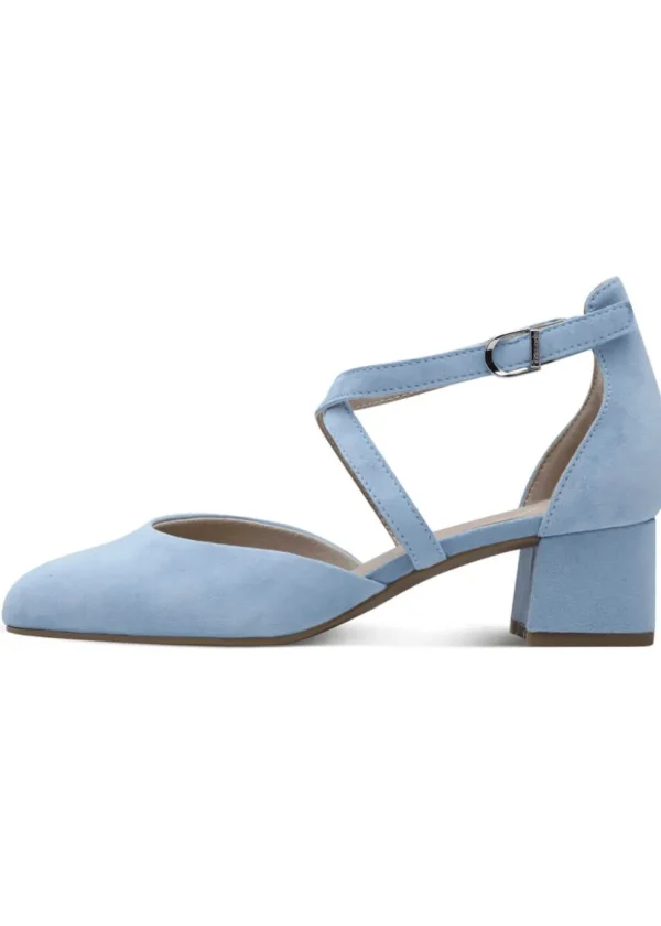 Tamaris Comfort Annabelle Suede Leather Pumps Light Blue