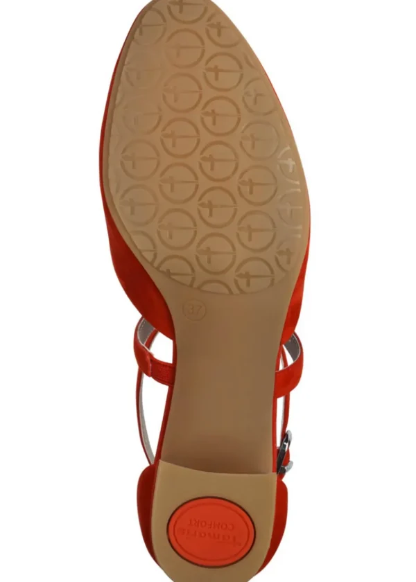 Tamaris Comfort Annabelle Suede Leather Pumps Red