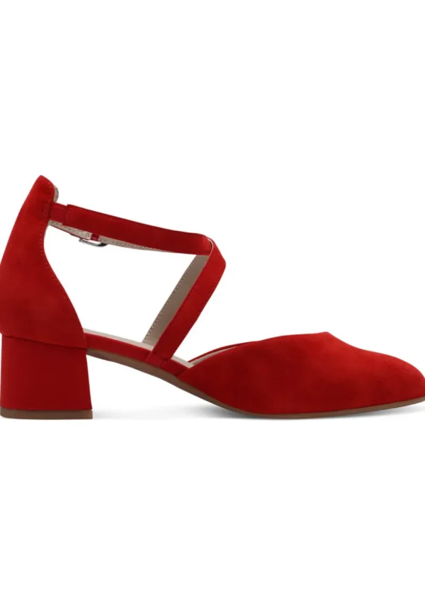 Tamaris Comfort Annabelle Suede Leather Pumps Red