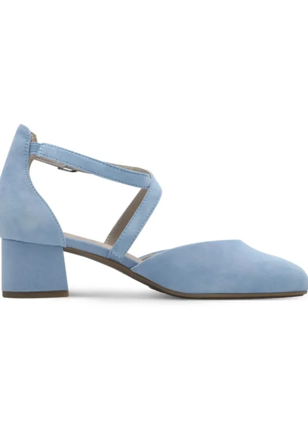 Tamaris Comfort Annabelle Suede Leather Pumps Light Blue