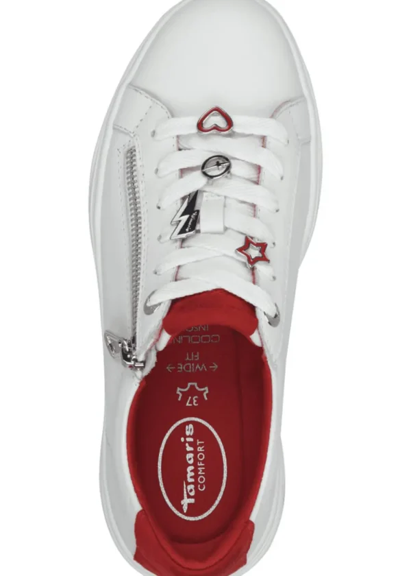 Tamaris Comfort Eden Heart Sneakers White Red