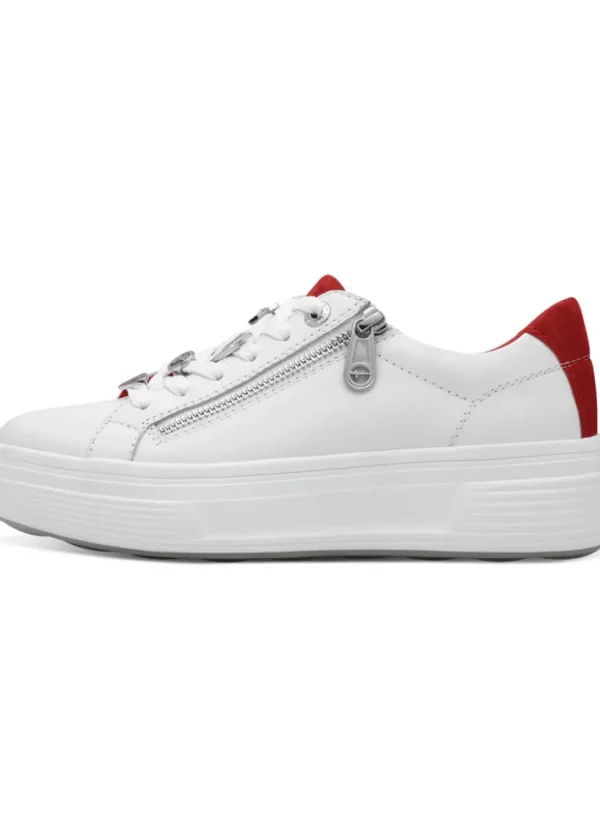 Tamaris Comfort Eden Heart Sneakers White Red