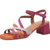 Tamaris Comfort Gina Leather 70's Sandals Pumps Fuchsia