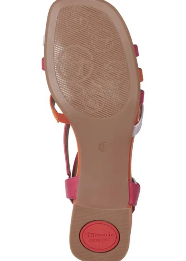 Tamaris Comfort Gina Leather 70's Sandals Pumps Fuchsia