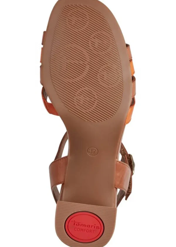 Tamaris Comfort Sally Leather 70's Sandals Pumps Brown