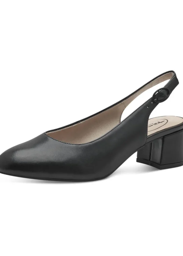 Tamaris Comfort Zara Leather Slingback Pumps Black