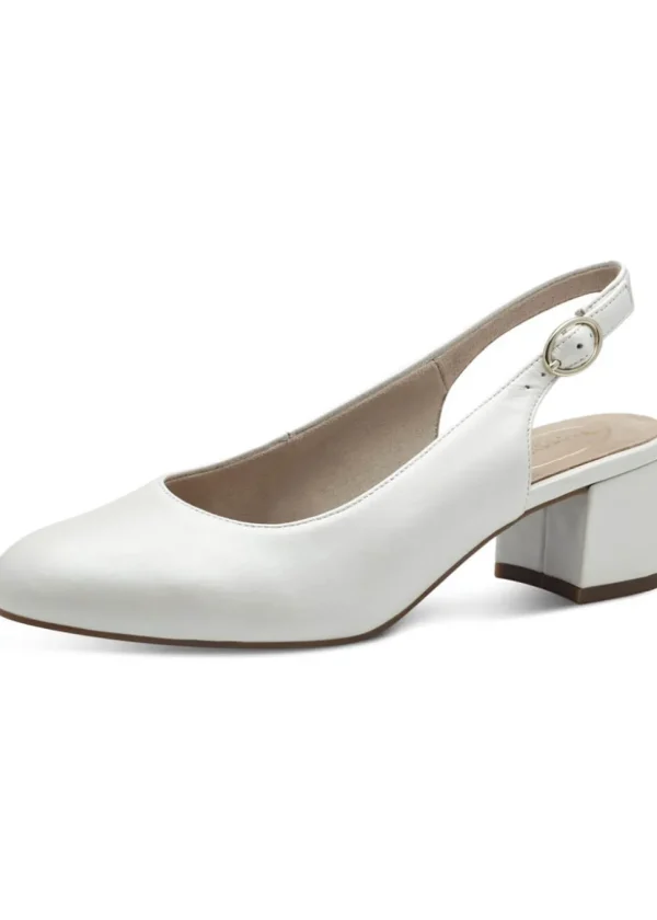 Tamaris Comfort Zara Leather Slingback Pumps Pearlized