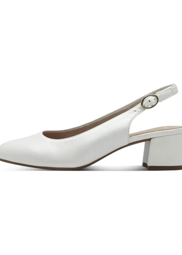 Tamaris Comfort Zara Leather Slingback Pumps Pearlized