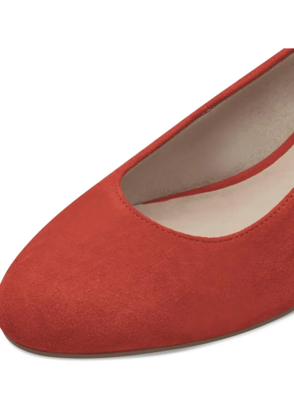 Tamaris Comfort Zara Suede Leather Slingback Pumps Red