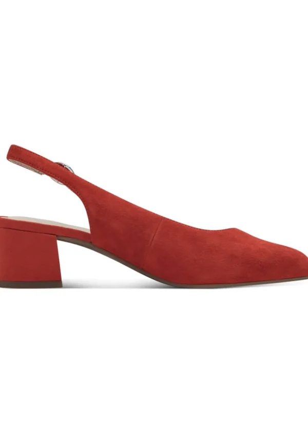 Tamaris Comfort Zara Suede Leather Slingback Pumps Red