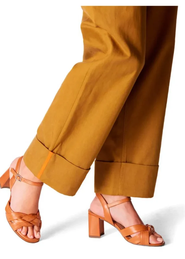 Tamaris Donna Leather 70's Sandals Pumps Orange