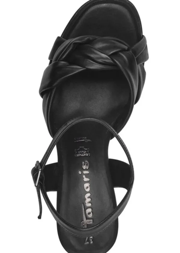 Tamaris Donna Leather Sandals 70's Pumps Black