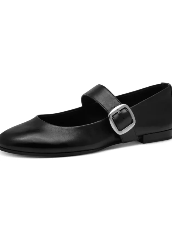 Tamaris Glinda Leren Ballerinas Black