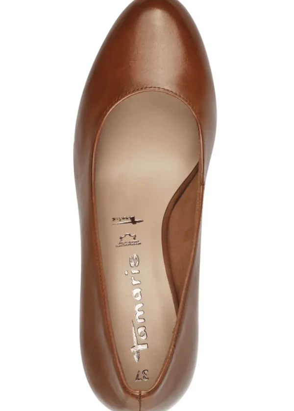 Tamaris Helena Leather 50's Pumps Cognac