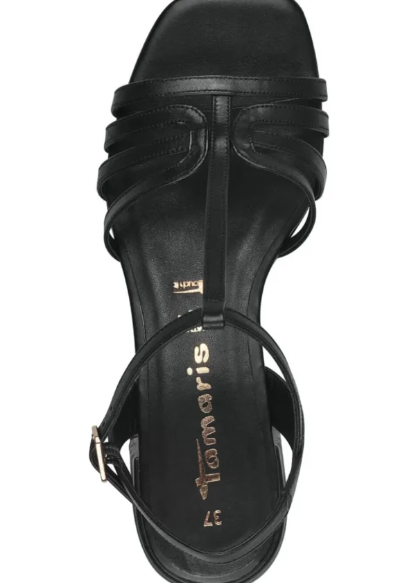 Tamaris Jane Leather 60's Sandals Pumps Black