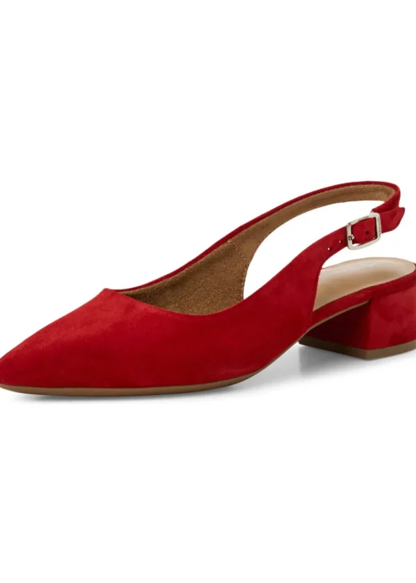 Tamaris Kaylee Slingback Leather Pumps Red