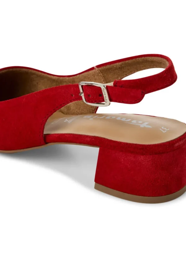 Tamaris Kaylee Slingback Leather Pumps Red