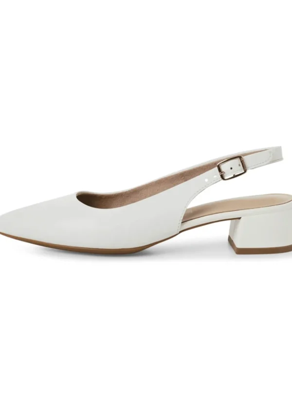 Tamaris Kaylee Slingback Leather Pumps White