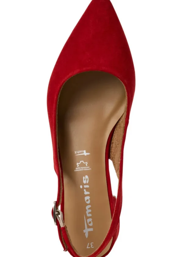 Tamaris Kaylee Slingback Leather Pumps Red